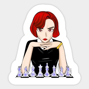 sports master in chess, the redhead ecopop art Sticker